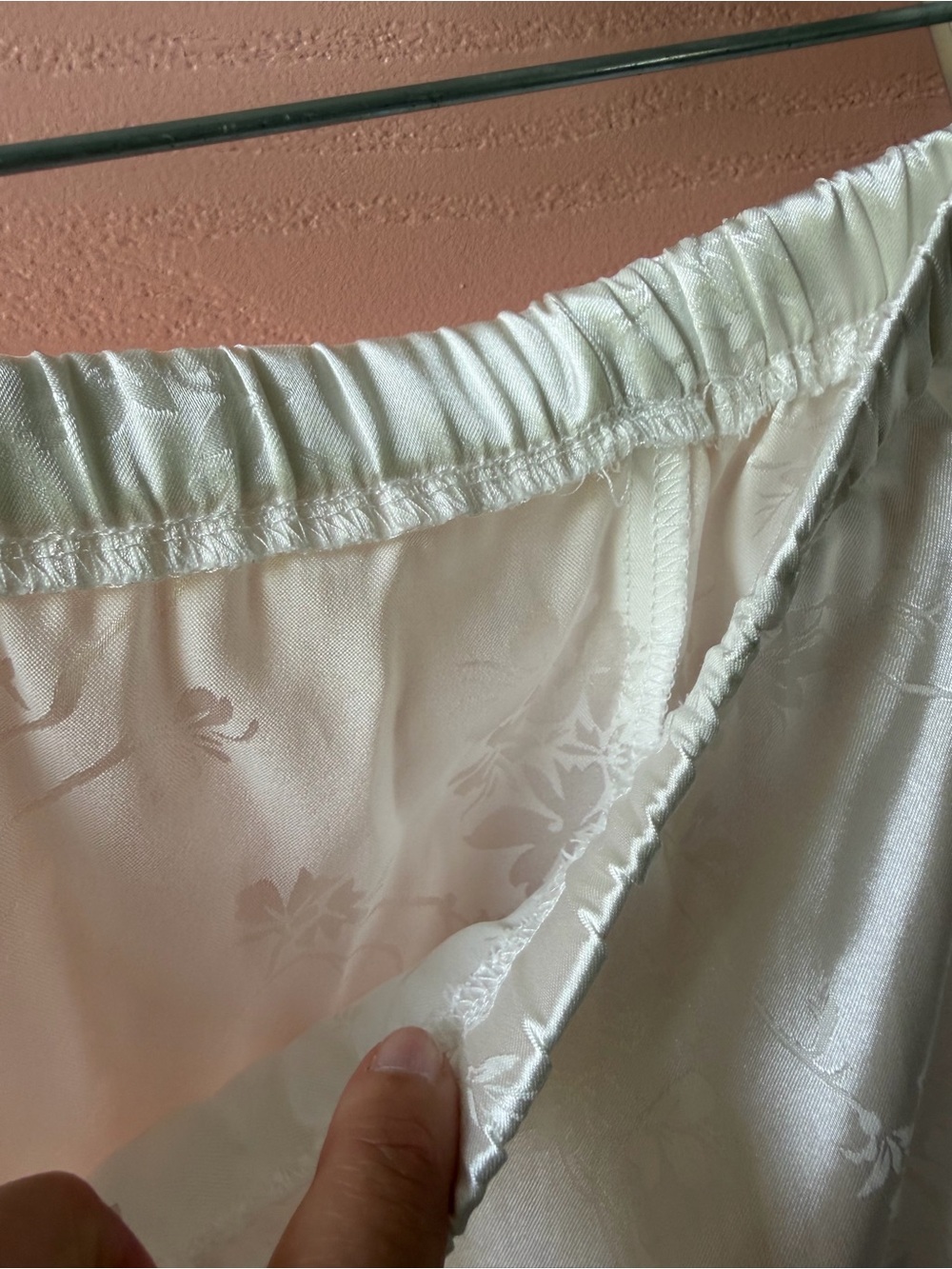 Vintage Ivory Floral Lace-Trim Chemise - Picture 5 of 10